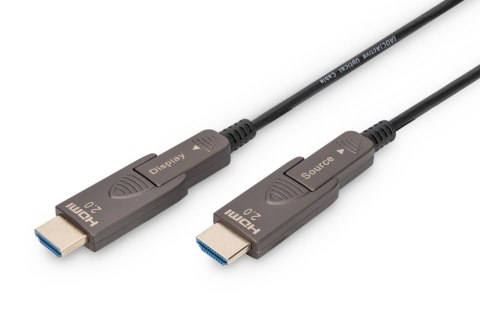 Kabel DIGITUS połączeniowy hybrydowy AOC HDMI 2.0 Premium High Speed Ethernet 4K60Hz UHD HDMI D/A HDMI D/A M/M czarny 20m Kabel DIGITUS połączeniowy hybrydowy AOC HDMI 2.0 Premium High Speed Ethernet 4K60Hz UHD HDMI D/A HDMI D/A M/M czarny 20m