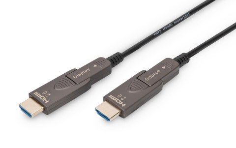 Kabel DIGITUS połączeniowy hybrydowy AOC HDMI 2.0 Premium High Speed Ethernet 4K60Hz UHD HDMI D/A HDMI D/A M/M czarny 30m Kabel DIGITUS połączeniowy hybrydowy AOC HDMI 2.0 Premium High Speed Ethernet 4K60Hz UHD HDMI D/A HDMI D/A M/M czarny 30m