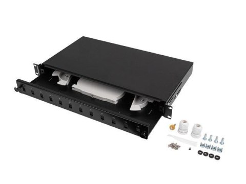 Przełącznica swiatłowodowa Lanberg 12xSC simplex / 12xLC duplex Rack 19" 1U czarna + akcesoria Przełącznica swiatłowodowa Lanberg 12xSC simplex / 12xLC duplex Rack 19" 1U czarna + akcesoria
