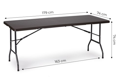 STÓŁ CATERINGOWY BANKIETOWY OGRODOWY SKŁADANY 180CM RATAN
