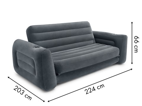 SOFA DMUCHANA ROZKŁADANA ŁÓŻKO MATERAC 2W1 INTEX 66552