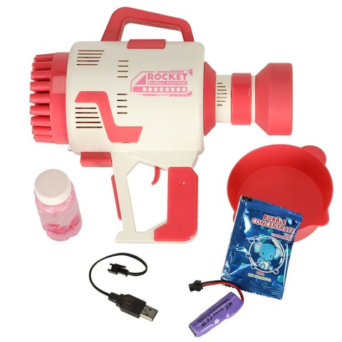 Pistolet maszyna do baniek mydlanych światła różowy