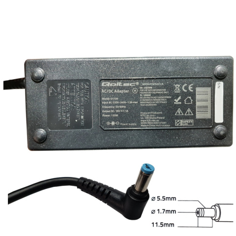 Qoltec Zasilacz do Acer 135W | 19V | 7.1A | 5.5*1.7 | +kabel zasilający