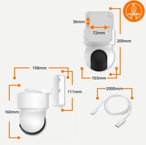 Kamera IP Orllo E9 obrotowa zewnętrzna Wi-Fi 2MP Kamera IP Orllo E9 obrotowa zewnętrzna Wi-Fi 2MP