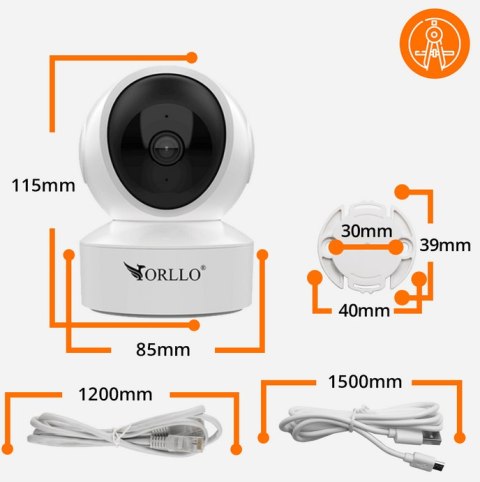 Kamera IP Orllo W10 mini wewnętrzna obrotowa 5MP SIM Kamera IP Orllo W10 mini wewnętrzna obrotowa 5MP SIM