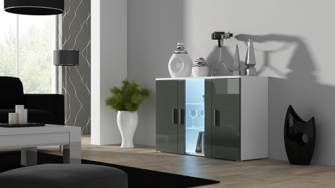 Komoda 120cm SOHO S7 biały/ szary połysk Komoda 120cm SOHO S7 biały/ szary połysk