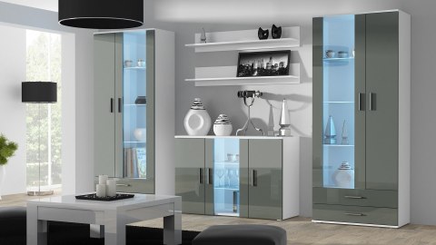 Komoda 120cm SOHO S7 biały/ szary połysk Komoda 120cm SOHO S7 biały/ szary połysk