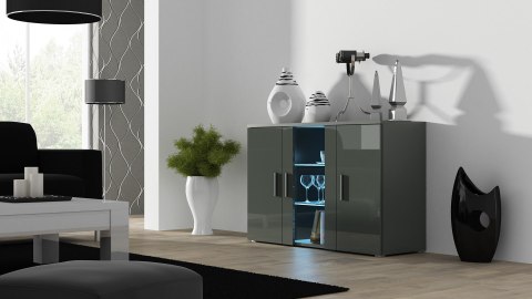 Komoda 120cm SOHO S7 szary/ szary połysk Komoda 120cm SOHO S7 szary/ szary połysk