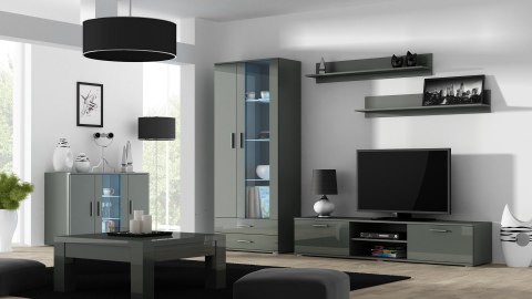 Komoda 120cm SOHO S7 szary/ szary połysk Komoda 120cm SOHO S7 szary/ szary połysk