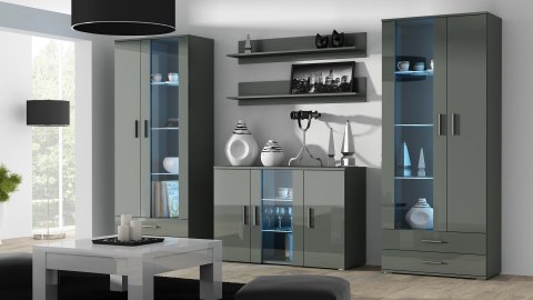 Komoda 120cm SOHO S7 szary/ szary połysk Komoda 120cm SOHO S7 szary/ szary połysk