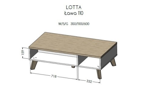 Ława LOTTA 110 biały+ dąb sonoma Ława LOTTA 110 biały+ dąb sonoma
