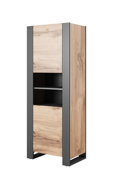 Regał WOOD 65x40x170 dąb wotan + antracyt Regał WOOD 65x40x170 dąb wotan + antracyt