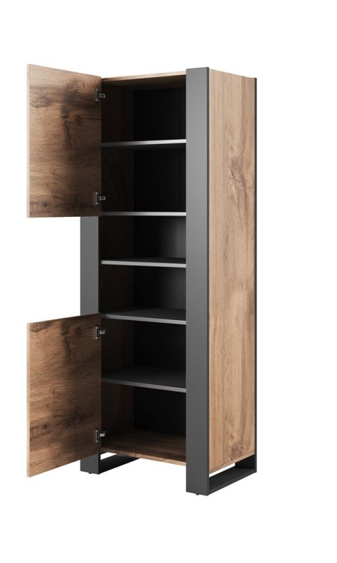Regał WOOD 65x40x170 dąb wotan + antracyt Regał WOOD 65x40x170 dąb wotan + antracyt