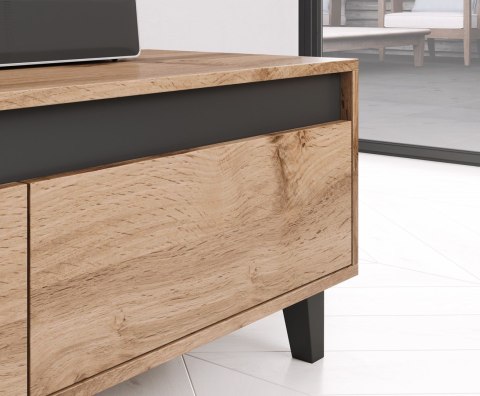 Szafka RTV NORD 185cm dąb wotan/antracyt Szafka RTV NORD 185cm dąb wotan/antracyt