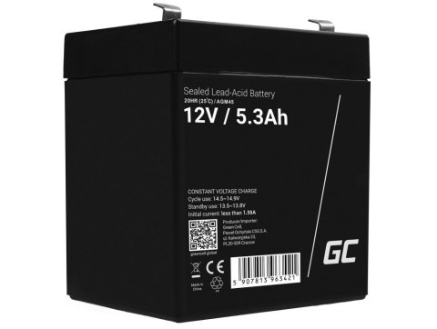 GREEN CELL AKUMULATOR ŻELOWY AGM45 12V 5.3AH GREEN CELL AKUMULATOR ŻELOWY AGM45 12V 5.3AH
