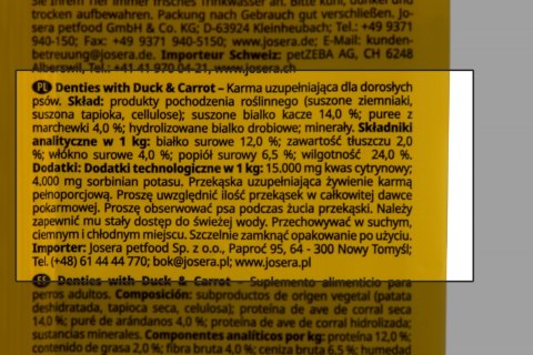 Josera Denties z Kaczką i marchewką 180g