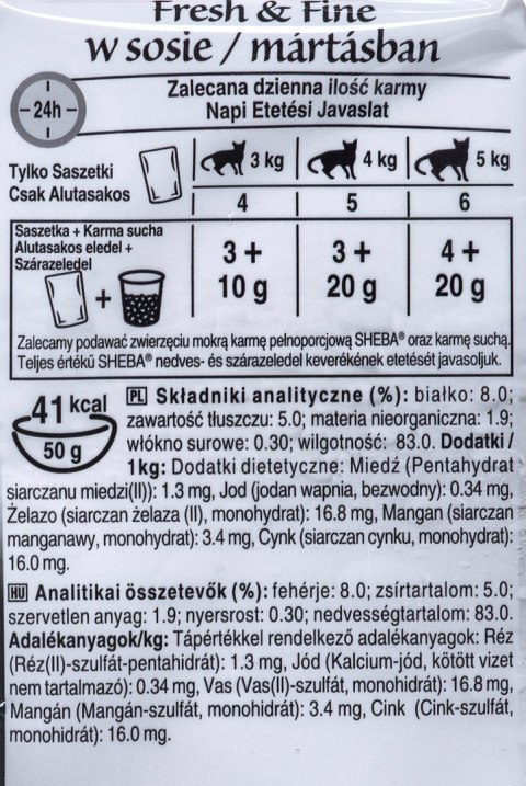 Sheba mini drobiowe dania w sosie 6x50g Sheba mini drobiowe dania w sosie 6x50g