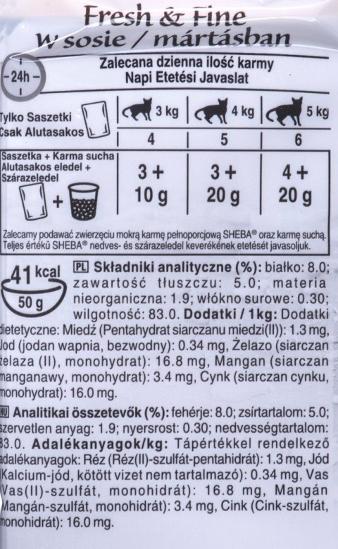 Sheba mini rybne dania w sosie 6x50g Sheba mini rybne dania w sosie 6x50g