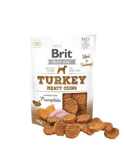 Brit Jerky Turkey Meaty Coins - Indyk - przysmak dla psa - 80g Brit Jerky Turkey Meaty Coins - Indyk - przysmak dla psa - 80g