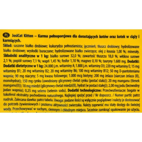 Josera JosiCat Kitten dla kotów 650g