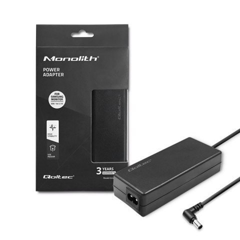 Qoltec Zasilacz sieciowy do monitora Samsung 30W | 14V | 2.1A | 6.5*4.4 | + kabel zasilający Qoltec Zasilacz sieciowy do monitora Samsung 30W | 14V | 2.1A | 6.5*4.4 | + kabel zasilający