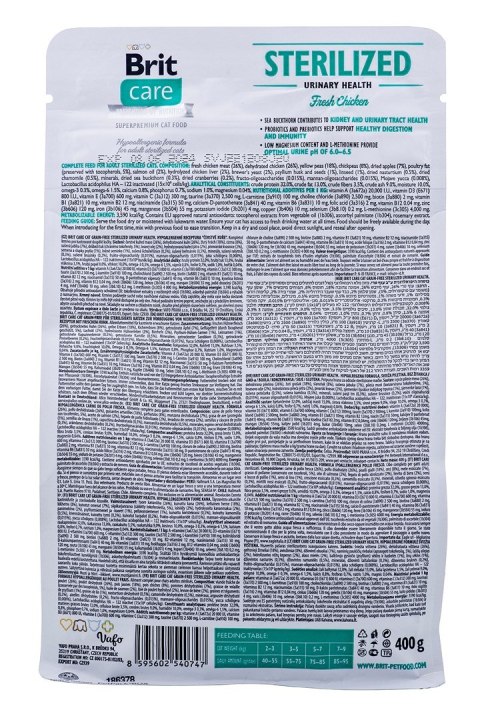 Brit Care Cat Grain-Free Sterilized Urinary 0,4kg Brit Care Cat Grain-Free Sterilized Urinary 0,4kg
