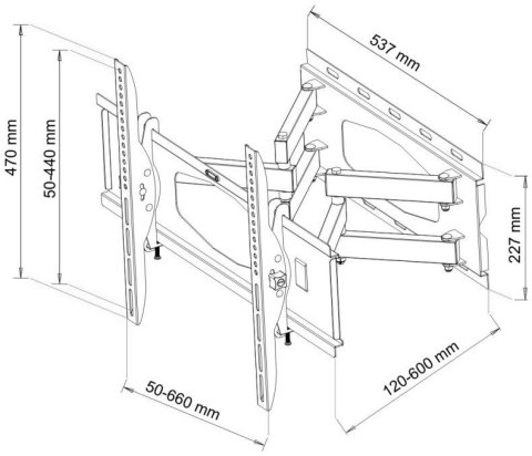 UCHWYT DO TV LCD/LED AR-65 ART 32-80" 60KG reg. pion/poziom 60cm UCHWYT DO TV LCD/LED AR-65 ART 32-80" 60KG reg. pion/poziom 60cm