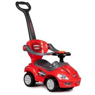 JEŹDZIK, CHODZIK, PCHACZ 3W1 DELUXE Z PANELEM MUZYCZNYM CZERWONY