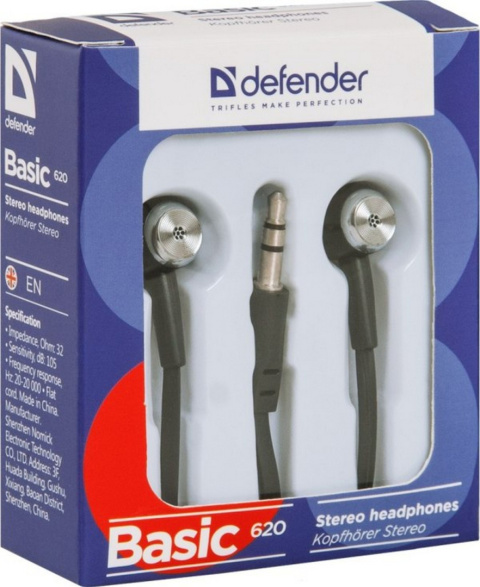 SŁUCHAWKI DEFENDER DOUSZNE BASIC 620 CZARNE