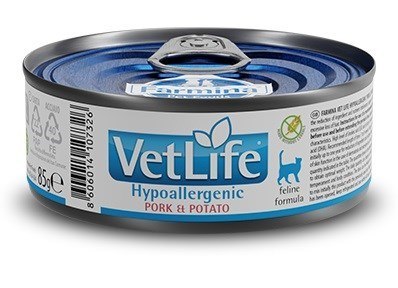 FARMINA VET LIFE NATURAL DIET CAT HYPOALLERGENIC PORK&POTATO 85g FARMINA VET LIFE NATURAL DIET CAT HYPOALLERGENIC PORK&POTATO 85g
