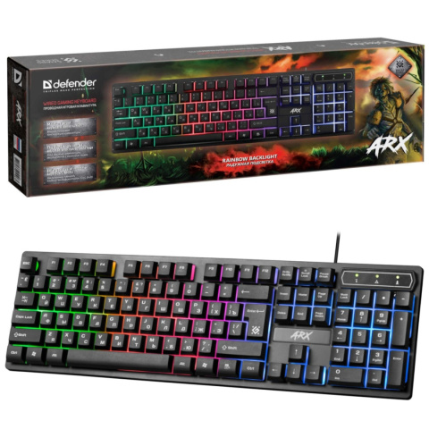 KLAWIATURA DEFENDER ARX GK-196L LED GAMING KLAWIATURA DEFENDER ARX GK-196L LED GAMING