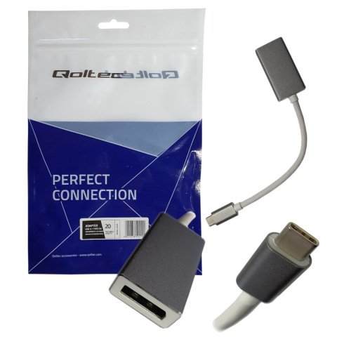 Qoltec Adapter USB 3.1 Typ C męski - DisplayPort żeński 4K Qoltec Adapter USB 3.1 Typ C męski - DisplayPort żeński 4K