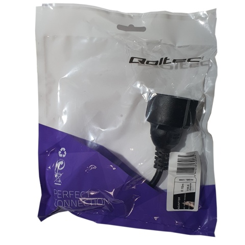 Qoltec Adapter IEC 320 C14/ SCHUKO | 0.15M Qoltec Adapter IEC 320 C14/ SCHUKO | 0.15M