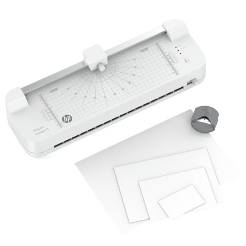 Laminator HP ONELAM COMBO A3, zintegrowany trymer, prędkość laminowania 40 cm/min, biały Laminator HP ONELAM COMBO A3, zintegrowany trymer, prędkość laminowania 40 cm/min, biały
