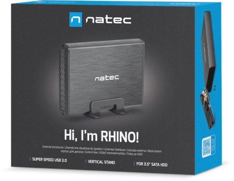 OBUDOWA DYSKU ZEWNĘTRZNA NATEC RHINO SATA 3.5cala USB 3.0 ALUMINIUM OBUDOWA DYSKU ZEWNĘTRZNA NATEC RHINO SATA 3.5cala USB 3.0 ALUMINIUM
