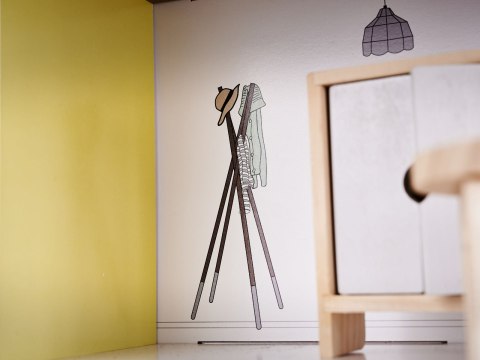Domek dla lalek drewniany + mebelki 70cm szary Domek dla lalek drewniany + mebelki 70cm szary
