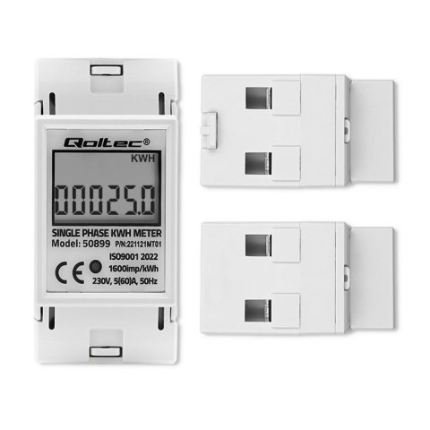 QOLTEC LICZNIK ZUŻYCIA ENERGII JEDNOFAZOWY NA SZYNĘ DIN | 230V | LCD | 2P QOLTEC LICZNIK ZUŻYCIA ENERGII JEDNOFAZOWY NA SZYNĘ DIN | 230V | LCD | 2P