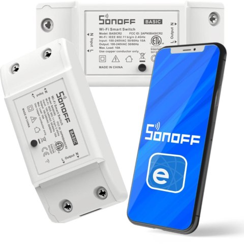 SONOFF BASIC R2 inteligentny bezprzewodowy przełącznik przekaźnik sterownik Wi-Fi biały SONOFF BASIC R2 inteligentny bezprzewodowy przełącznik przekaźnik sterownik Wi-Fi biały