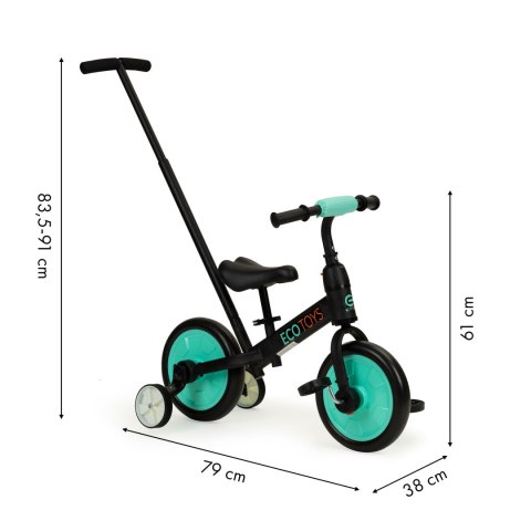 Rower rowerek biegowy z pedałami - treningowy kółka boczne 3w1 Ecotoys Rower rowerek biegowy z pedałami - treningowy kółka boczne 3w1 Ecotoys