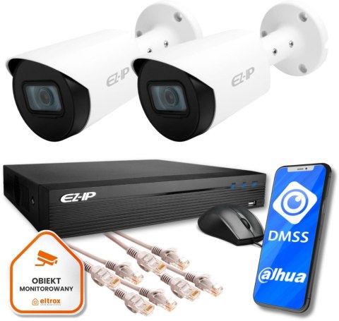 Zestaw monitoringu IP Eco 2B EZ-IP by Dahua 2 kamer FullHD EZI-B120-F2 EZN-104E1-P4 Zestaw monitoringu IP Eco 2B EZ-IP by Dahua 2 kamer FullHD EZI-B120-F2 EZN-104E1-P4