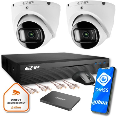 Zestaw monitoringu IP Ultra 2T EZ-IP by Dahua 2 kamer FullHD SSD1TB EZI-T120-F2 EZN-104E1-P4
