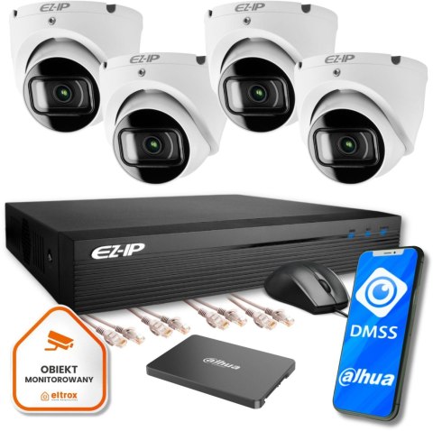 Zestaw monitoringu IP Ultra 4T EZ-IP by Dahua 4 kamer FullHD SSD1TB EZI-T120-F2 EZN-104E1-P4 Zestaw monitoringu IP Ultra 4T EZ-IP by Dahua 4 kamer FullHD SSD1TB EZI-T120-F2 EZN-104E1-P4