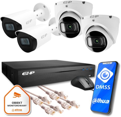 Zestaw monitoringu IP Combo 4BT EZ-IP by Dahua 4 kamer FullHD EZN-104E1-P4 Zestaw monitoringu IP Combo 4BT EZ-IP by Dahua 4 kamer FullHD EZN-104E1-P4