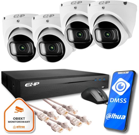 Zestaw monitoringu IP Eco 4T EZ-IP by Dahua 4 kamer FullHD EZI-T120-F2 EZN-104E1-P4 Zestaw monitoringu IP Eco 4T EZ-IP by Dahua 4 kamer FullHD EZI-T120-F2 EZN-104E1-P4