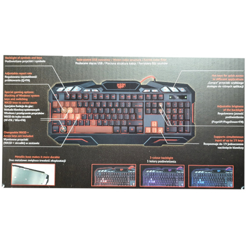 KLAWIATURA DEFENDER DOOM KEEPER GK-100DL PODŚWIETLANA GAMING KLAWIATURA DEFENDER DOOM KEEPER GK-100DL PODŚWIETLANA GAMING