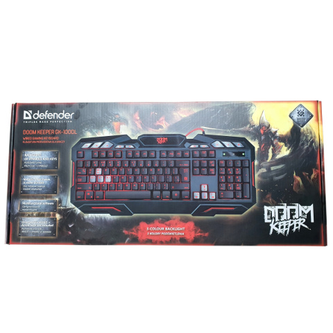 KLAWIATURA DEFENDER DOOM KEEPER GK-100DL PODŚWIETLANA GAMING KLAWIATURA DEFENDER DOOM KEEPER GK-100DL PODŚWIETLANA GAMING