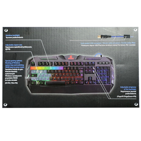 KLAWIATURA DEFENDER WEREWOLF GK-120DL PODŚWIETLANA GAMING KLAWIATURA DEFENDER WEREWOLF GK-120DL PODŚWIETLANA GAMING