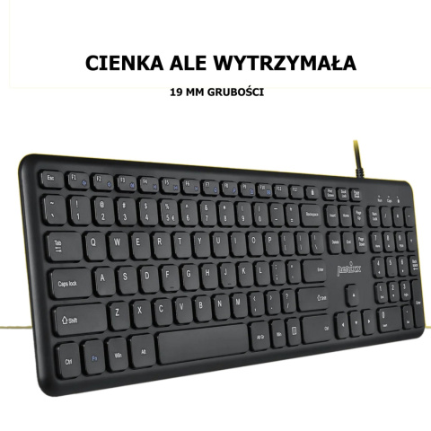Klawiatura przewodowa Perixx PERIBOARD-210 scissor, ultra-flat, czarna