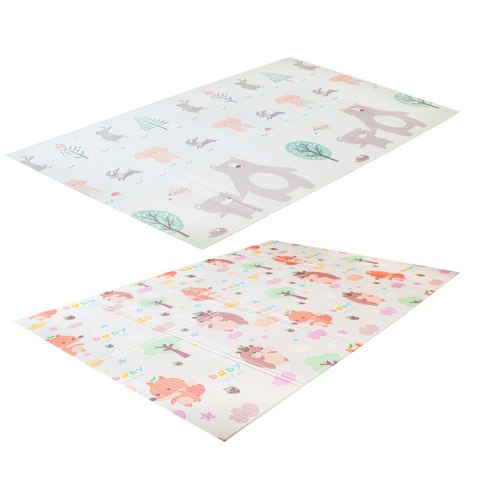 Mata Edukacyjna składana piankowa dwustronna jeż/miś 150x195cm Mata Edukacyjna składana piankowa dwustronna jeż/miś 150x195cm