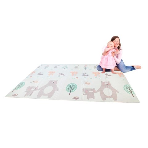 Mata Edukacyjna składana piankowa dwustronna jeż/miś 150x195cm Mata Edukacyjna składana piankowa dwustronna jeż/miś 150x195cm